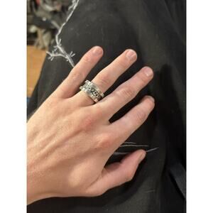 Vintage Sterling Silver Thick Ring Band